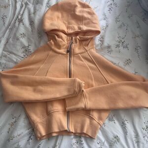 Peach Hooded Zip-Up Jacket